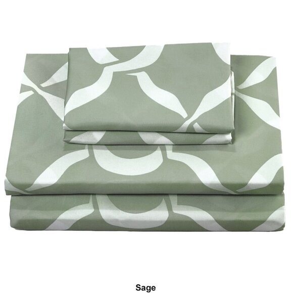 Luxurious Sage Green 6-Piece Full Sheet Set By Leluxe Home Polyester Lightweight - Picture 1 of 7